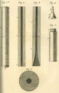 An early drawing of Laennec's original stethoscope.