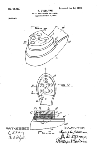 O'Sullivan's original rubber sole patent, issued January 24, 1899.