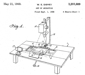 A drawing from "The Art of Animation," patented May 21, 1940