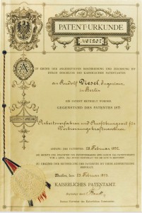 Diesel's German Patent on the diesel engine, February, 28, 1892