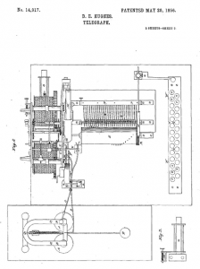 Hughes' US Patent 14,917 for a Telegraph Machine